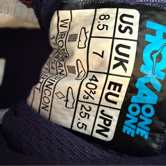 Hoka White with Red and Blue Accents Running Shoes - Picture 5 of 5